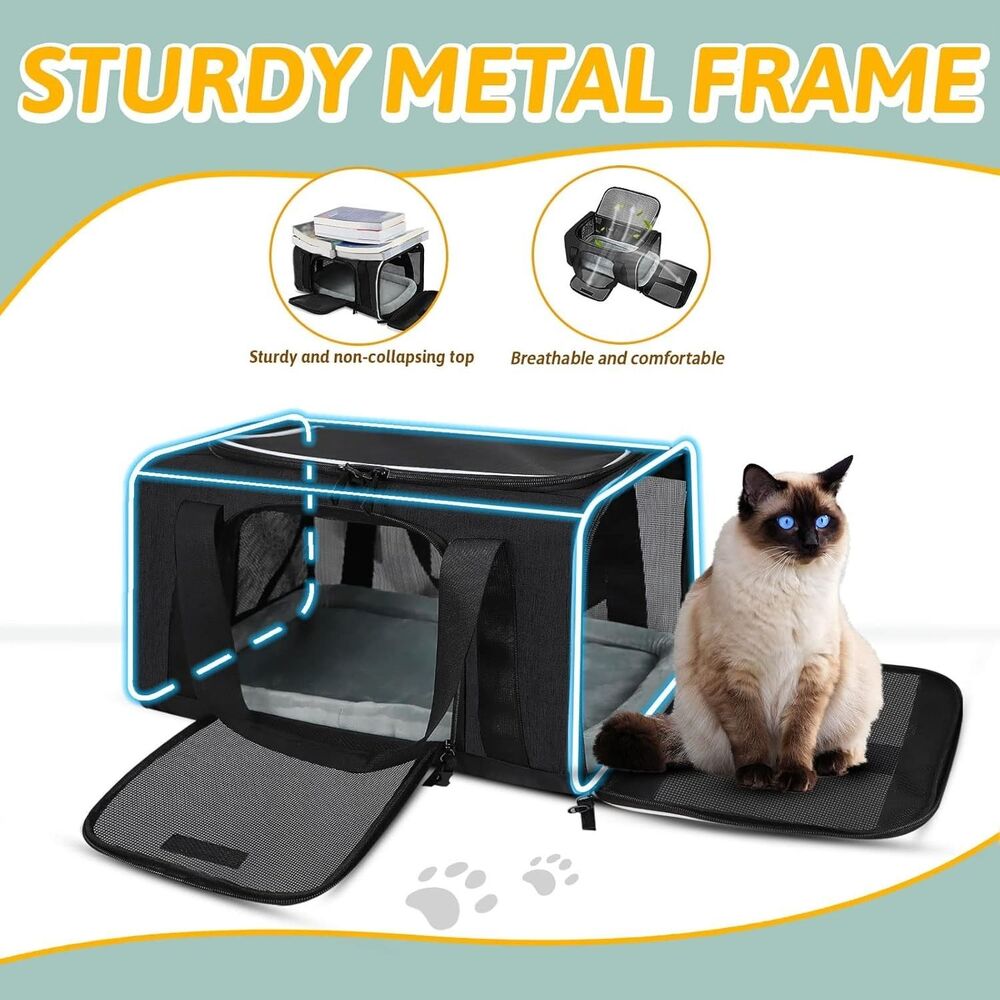 Petskd Pet Carrier 17x12x8.5 JetBlue Allegiant Airline Approved,Pet Travel NEW - Picture 4 of 9